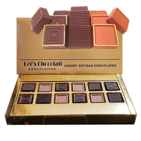 Luxury Assorted Chocolate Squares Bonbons Sold By LetsChocolati Chocolatier · Luxury Chocolate Online Store